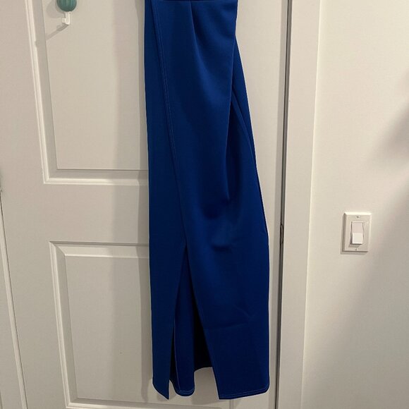 Boohoo Strapless Long Blue Dress - Picture 2 of 15